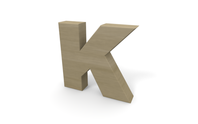 アルファベットの「K」 - ウッド/木材/イラスト/写真/フリー素材/フォト/質感/3D