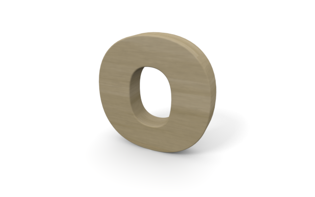 アルファベットの「O」 - ウッド/木材/イラスト/写真/フリー素材/フォト/質感/3D
