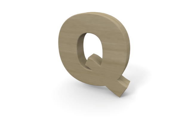 アルファベットの「Q」 - ウッド/木材/イラスト/写真/フリー素材/フォト/質感/3D