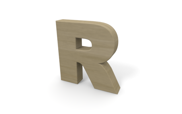 アルファベットの「R」 - ウッド/木材/イラスト/写真/フリー素材/フォト/質感/3D
