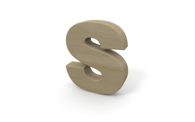 アルファベットの「S」 - ウッド/木材/イラスト/写真/フリー素材/フォト/質感/3D