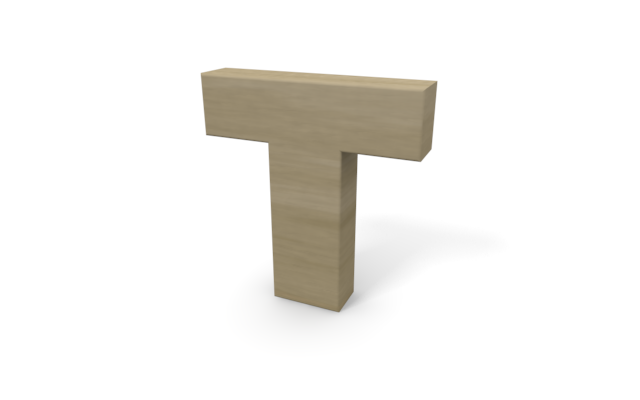 アルファベットの「T」 - ウッド/木材/イラスト/写真/フリー素材/フォト/質感/3D