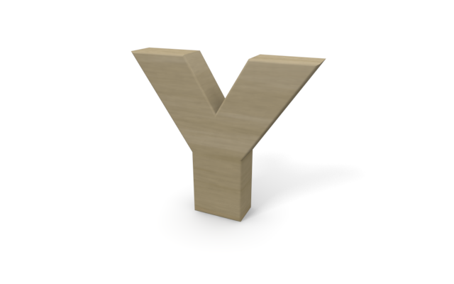 アルファベットの「Y」 - ウッド/木材/イラスト/写真/フリー素材/フォト/質感/3D