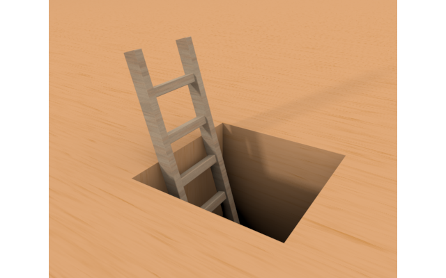 地上に出る - ウッド/木材/イラスト/写真/フリー素材/フォト/質感/3D