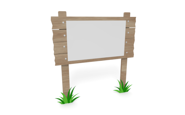 立て看板 - ウッド/木材/イラスト/写真/フリー素材/フォト/質感/3D