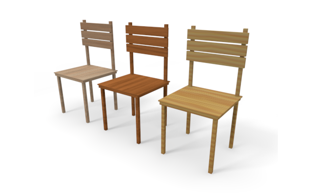 たくさんの椅子 - ウッド/木材/イラスト/写真/フリー素材/フォト/質感/3D