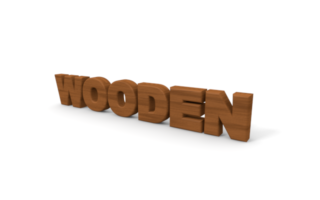 「WOODEN」立体文字 - ウッド/木材/イラスト/写真/フリー素材/フォト/質感/3D