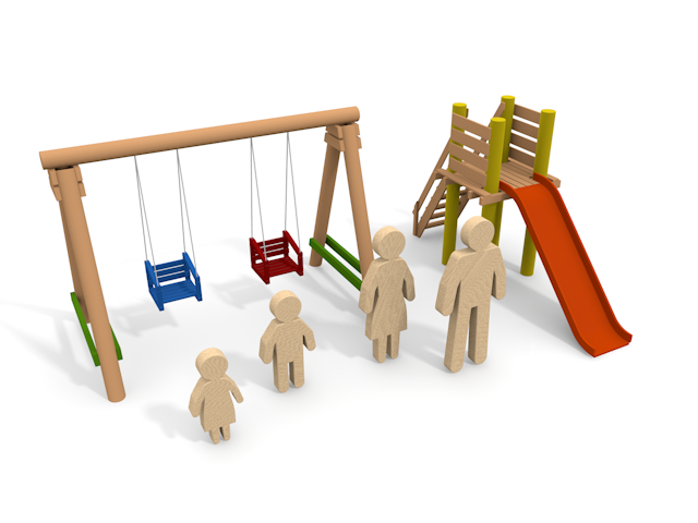 公園 - 家族 - 遊ぶ - ウッド/木材/イラスト/写真/フリー素材/フォト/質感/3D