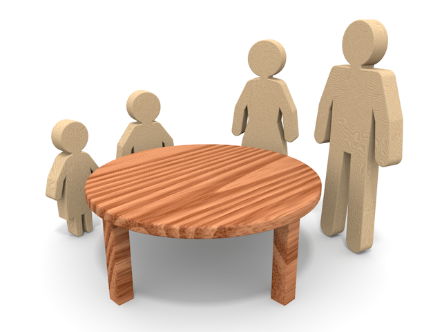 ファミリー｜食卓 - ウッド/木材/イラスト/写真/フリー素材/フォト/質感/3D