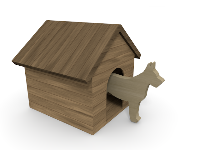 番犬｜犬小屋 - ウッド/木材/イラスト/写真/フリー素材/フォト/質感/3D