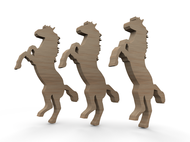 馬｜動物 - ウッド/木材/イラスト/写真/フリー素材/フォト/質感/3D