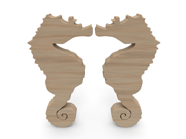 タツノオトシゴ｜動物 - ウッド/木材/イラスト/写真/フリー素材/フォト/質感/3D