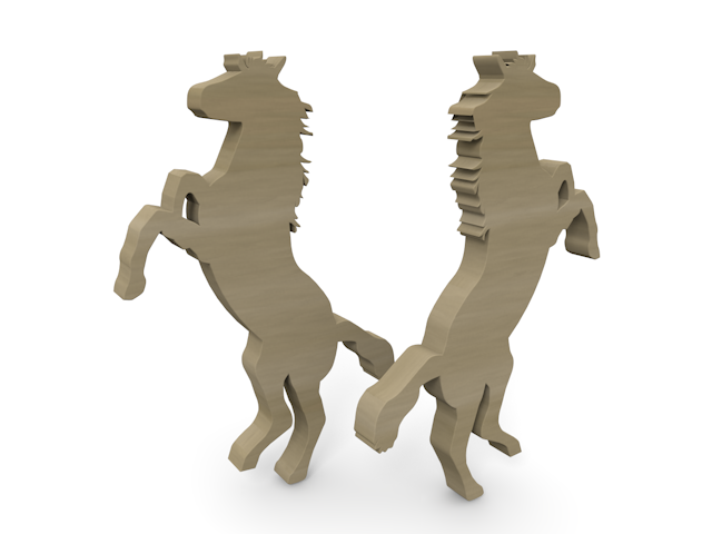 馬｜動物 - ウッド/木材/イラスト/写真/フリー素材/フォト/質感/3D