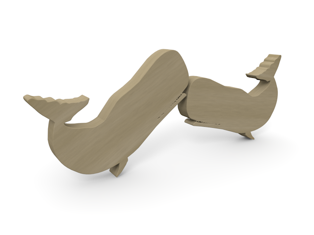 鯨｜アニマル - ウッド/木材/イラスト/写真/フリー素材/フォト/質感/3D