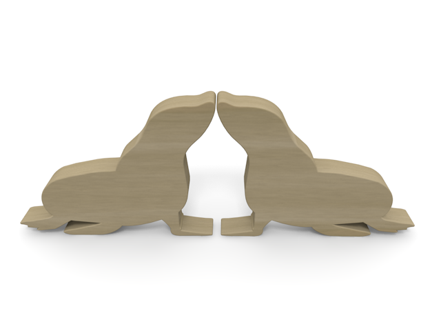 アシカ｜動物 - ウッド/木材/イラスト/写真/フリー素材/フォト/質感/3D