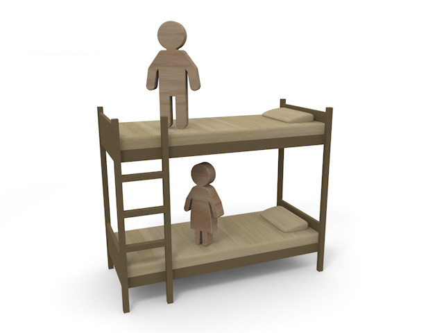 二段ベッド - ウッド/木材/イラスト/写真/フリー素材/フォト/質感/3D