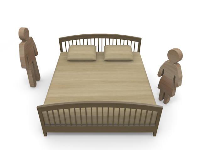 ベッド｜夫婦 - ウッド/木材/イラスト/写真/フリー素材/フォト/質感/3D