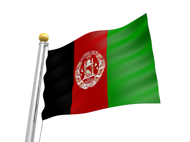 アフガニスタン - ナショナルフラッグ / 世界地図 / イラスト / 写真 / 国旗 / フリー素材