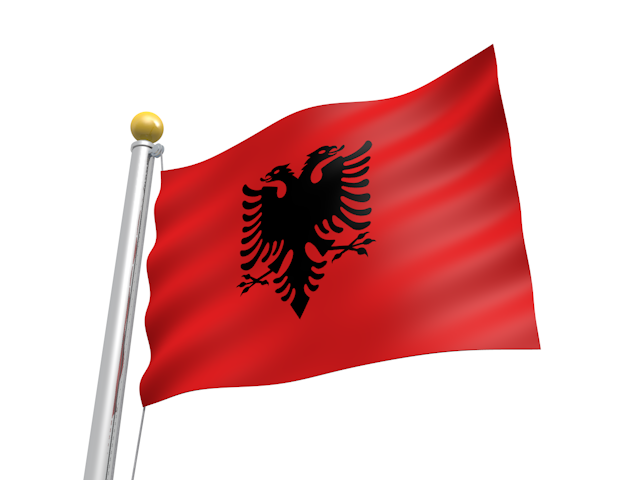 アルバニア - ナショナルフラッグ / 世界地図 / イラスト / 写真 / 国旗 / フリー素材