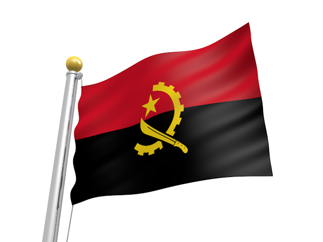 アンゴラ - ナショナルフラッグ / 世界地図 / イラスト / 写真 / 国旗 / フリー素材