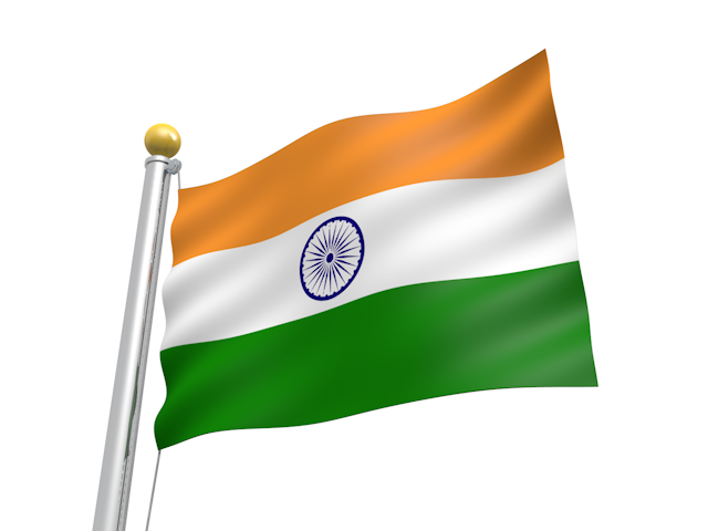インド - ナショナルフラッグ / 世界地図 / イラスト / 写真 / 国旗 / フリー素材