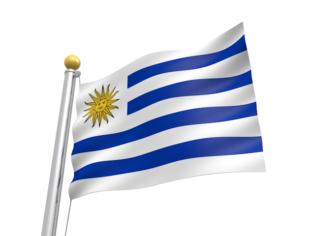 ウルグアイ - ナショナルフラッグ / 世界地図 / イラスト / 写真 / 国旗 / フリー素材