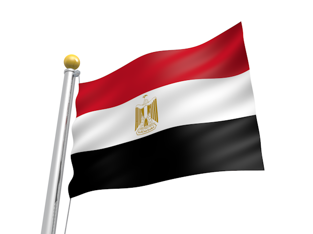 エジプト - ナショナルフラッグ / 世界地図 / イラスト / 写真 / 国旗 / フリー素材