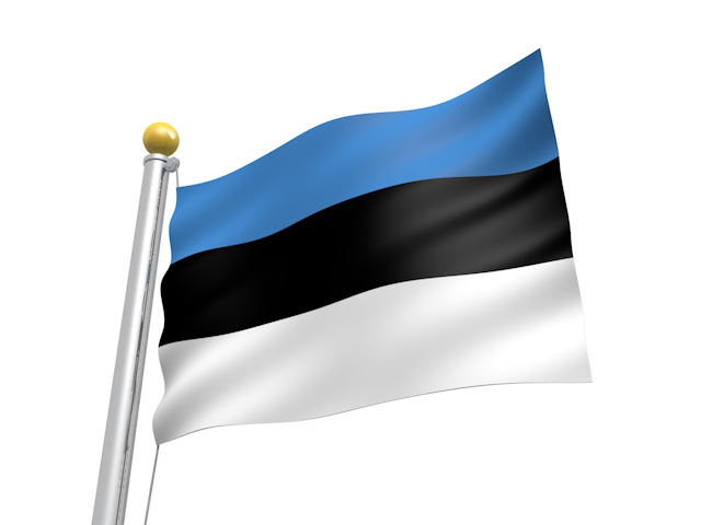 エストニア - ナショナルフラッグ / 世界地図 / イラスト / 写真 / 国旗 / フリー素材