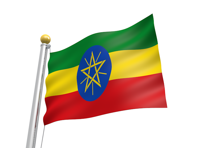 エチオピア - ナショナルフラッグ / 世界地図 / イラスト / 写真 / 国旗 / フリー素材