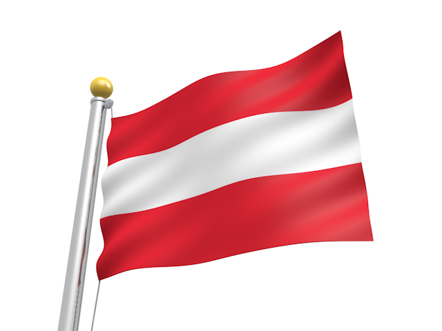オーストリア - ナショナルフラッグ / 世界地図 / イラスト / 写真 / 国旗 / フリー素材