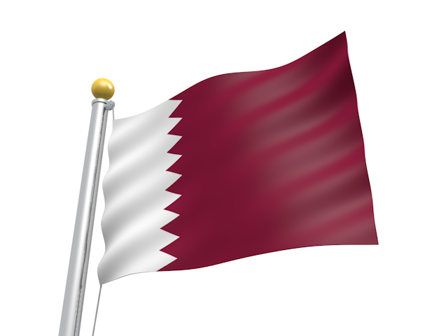 カタール - ナショナルフラッグ / 世界地図 / イラスト / 写真 / 国旗 / フリー素材