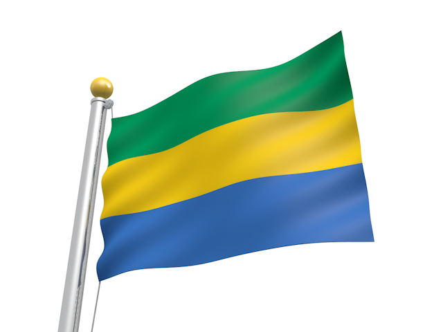 ガボン - ナショナルフラッグ / 世界地図 / イラスト / 写真 / 国旗 / フリー素材