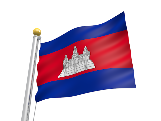 カンボジア - ナショナルフラッグ / 世界地図 / イラスト / 写真 / 国旗 / フリー素材