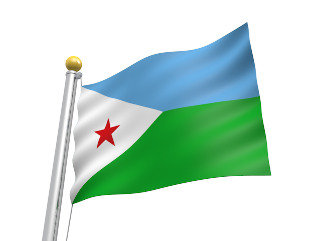 ジブチ - ナショナルフラッグ / 世界地図 / イラスト / 写真 / 国旗 / フリー素材