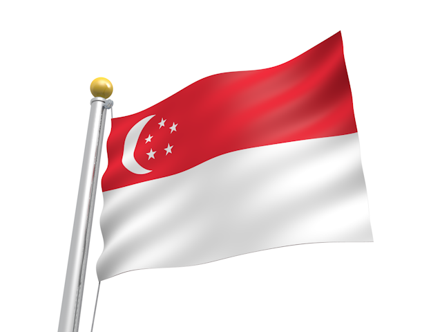 シンガポール - ナショナルフラッグ / 世界地図 / イラスト / 写真 / 国旗 / フリー素材