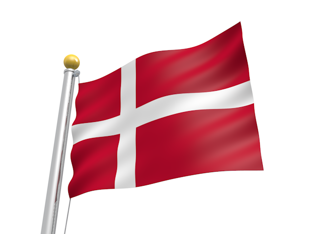 デンマーク - ナショナルフラッグ / 世界地図 / イラスト / 写真 / 国旗 / フリー素材