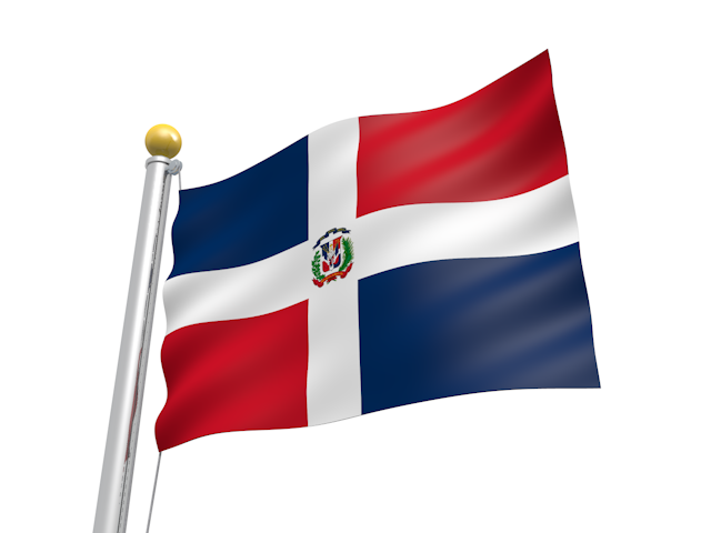 ドミニカ共和国 - ナショナルフラッグ / 世界地図 / イラスト / 写真 / 国旗 / フリー素材