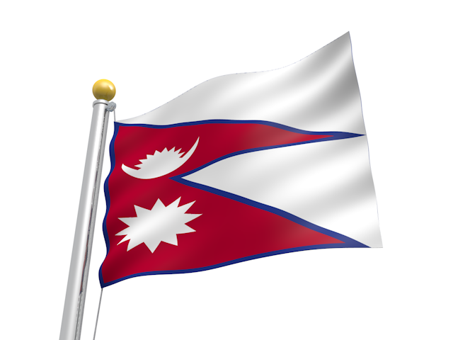 ネパール - ナショナルフラッグ / 世界地図 / イラスト / 写真 / 国旗 / フリー素材