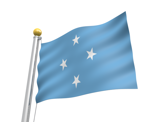ミクロネシア連邦 - ナショナルフラッグ / 世界地図 / イラスト / 写真 / 国旗 / フリー素材