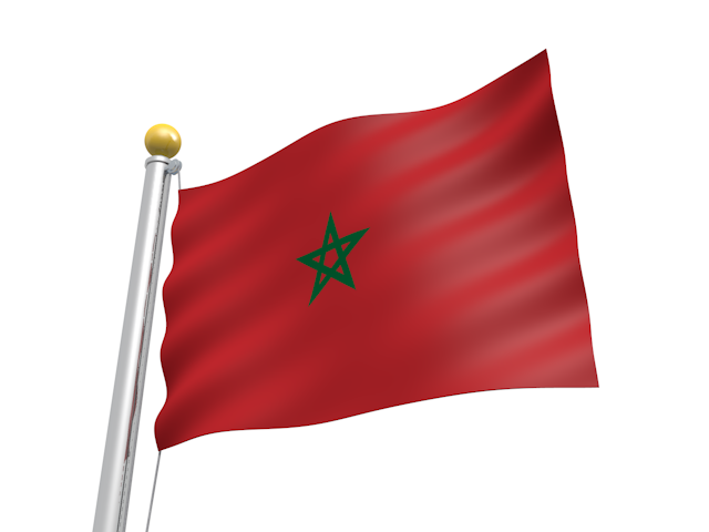 モロッコ - ナショナルフラッグ / 世界地図 / イラスト / 写真 / 国旗 / フリー素材