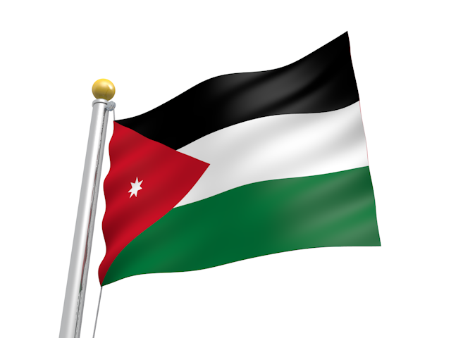 ヨルダン - ナショナルフラッグ / 世界地図 / イラスト / 写真 / 国旗 / フリー素材