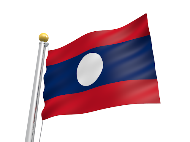 ラオス - ナショナルフラッグ / 世界地図 / イラスト / 写真 / 国旗 / フリー素材