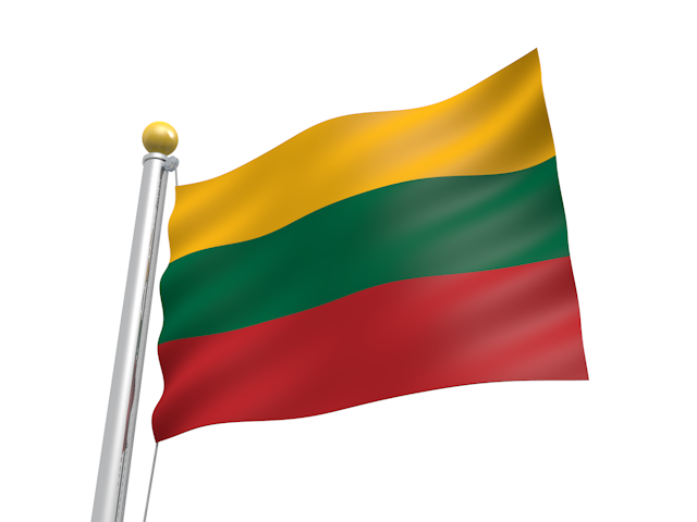 リトアニア - ナショナルフラッグ / 世界地図 / イラスト / 写真 / 国旗 / フリー素材