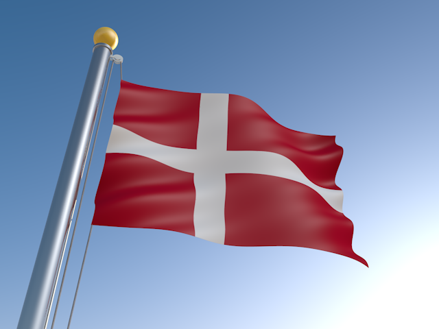 デンマーク - ナショナルフラッグ / 世界地図 / イラスト / 写真 / 国旗 / フリー素材