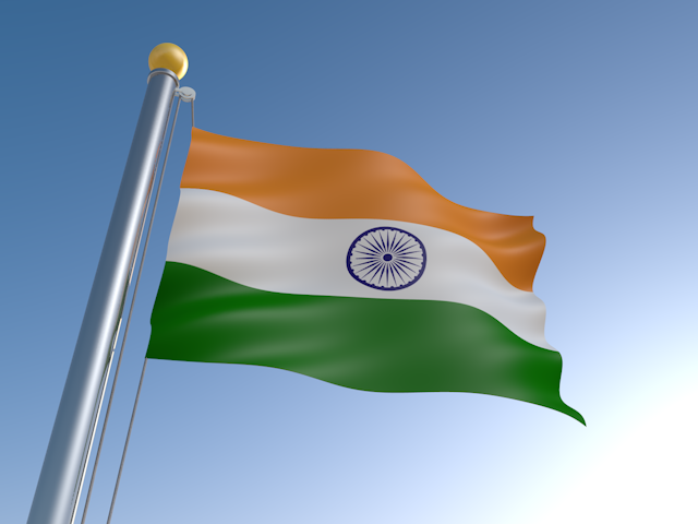 インド - ナショナルフラッグ / 世界地図 / イラスト / 写真 / 国旗 / フリー素材