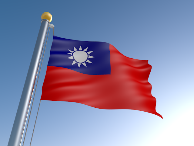 台湾 - ナショナルフラッグ / 世界地図 / イラスト / 写真 / 国旗 / フリー素材