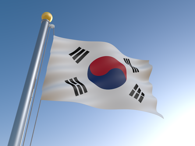 韓国 - ナショナルフラッグ / 世界地図 / イラスト / 写真 / 国旗 / フリー素材