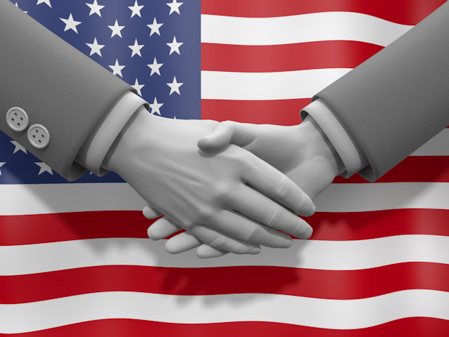 米国 - ナショナルフラッグ / 世界地図 / イラスト / 写真 / 国旗 / フリー素材