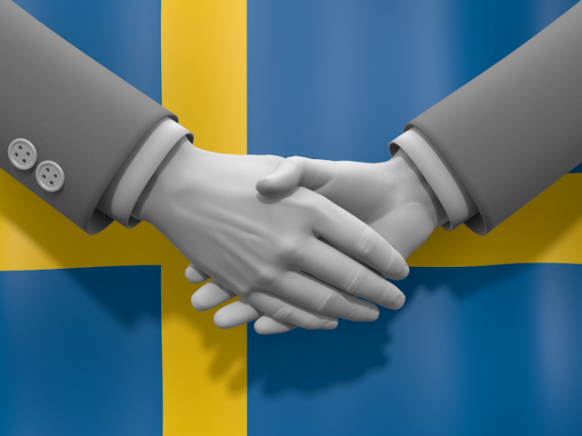 スウェーデン - ナショナルフラッグ / 世界地図 / イラスト / 写真 / 国旗 / フリー素材