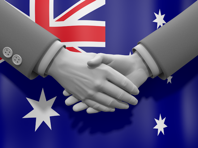 オーストラリア - ナショナルフラッグ / 世界地図 / イラスト / 写真 / 国旗 / フリー素材